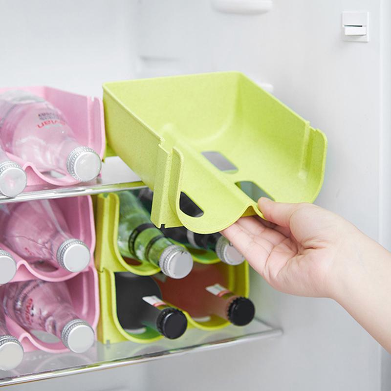 Refrigerator Beer Beverage Storage Box Kitchen Bottle Storage Rack Stackable