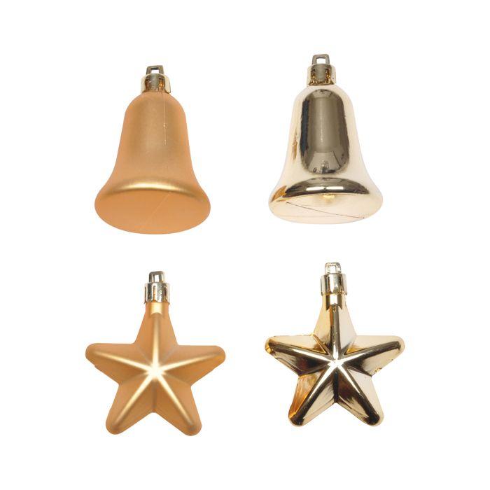 Set de 4 decorations de noel cloches et etoiles
