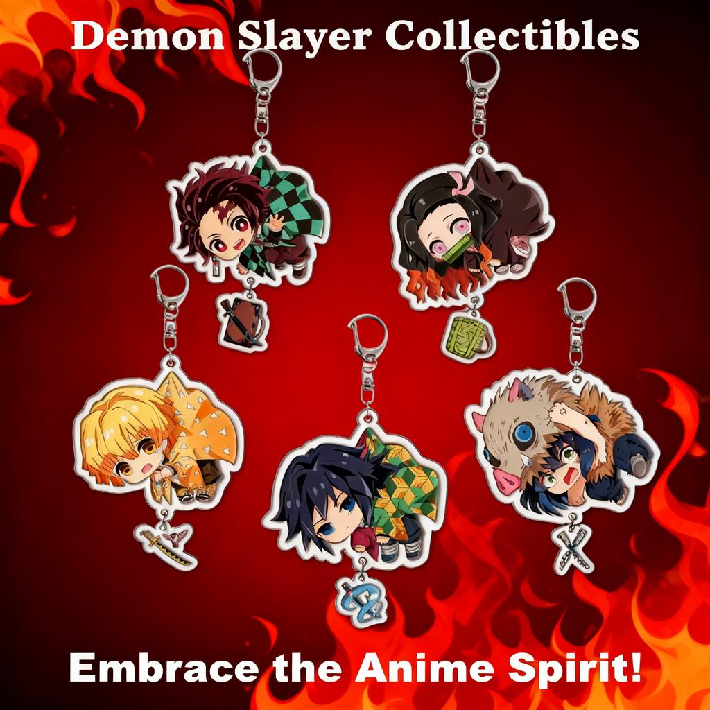Demon Slayer Kimetsu No Yaiba Tanjiro Nezuko Acrylic Keychain Pendant Anime Merchandise Accessories Present Designed for Fans Collection