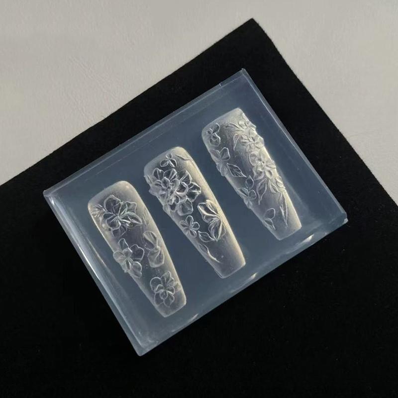 3D Forma Silikonová Ozdoby na nehty Nail Art DIY Šablony s květinovým designem Forma na nehty Šperky Řemesla Průhledná forma na nehty Nástroj