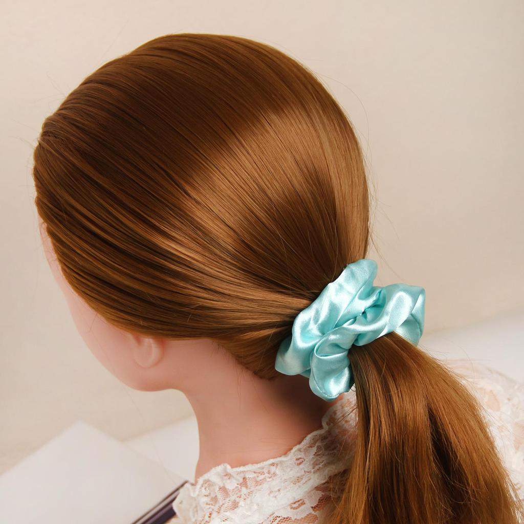 Shiny Satin Solid Color Hair Scrunchie: Korean Style Elastic Fashion Headwear Accessory.