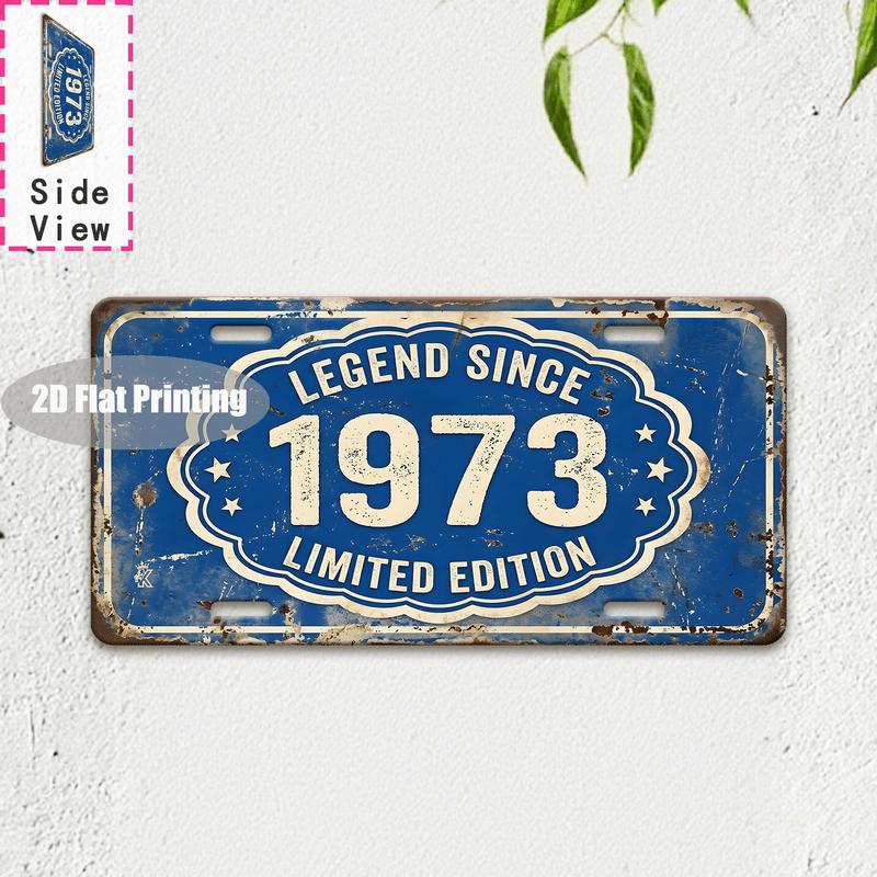 Tin Sign Vintage Durable Metal Plaque Wall Decor Home Office Bar Man Cave Kitchen City Birth Year License Plate Wall Art