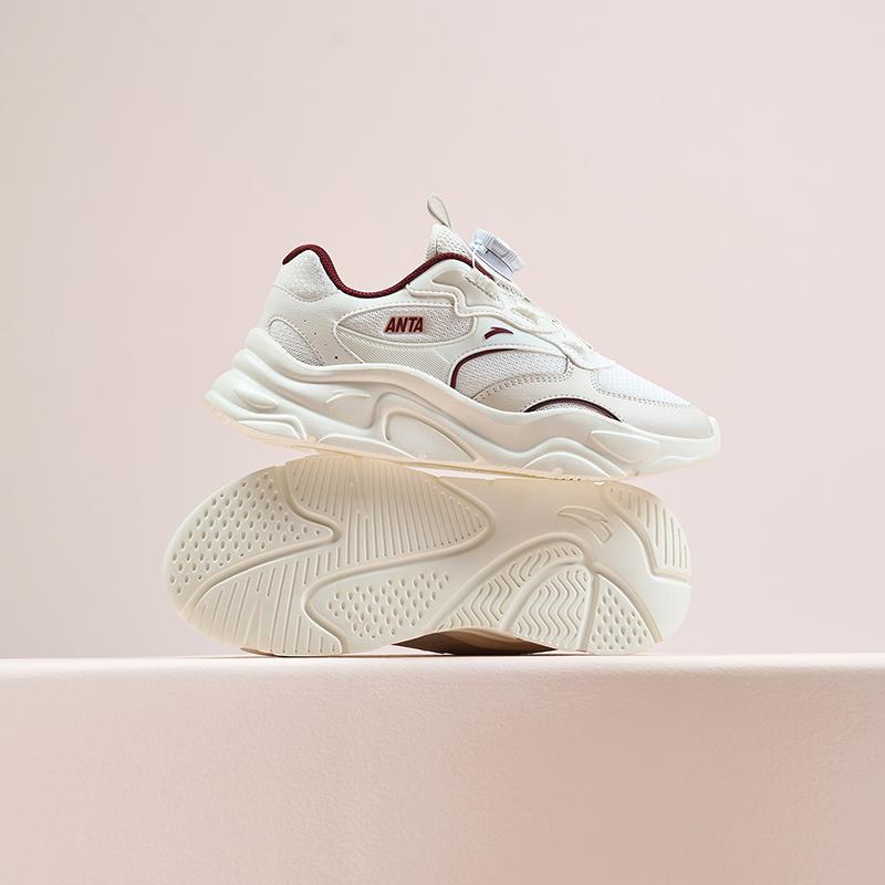 Anta Comfortable Versatile Non-Slip Durable Kids Casual Shoes Kids Sneakers White Gray Red A322418801H-3