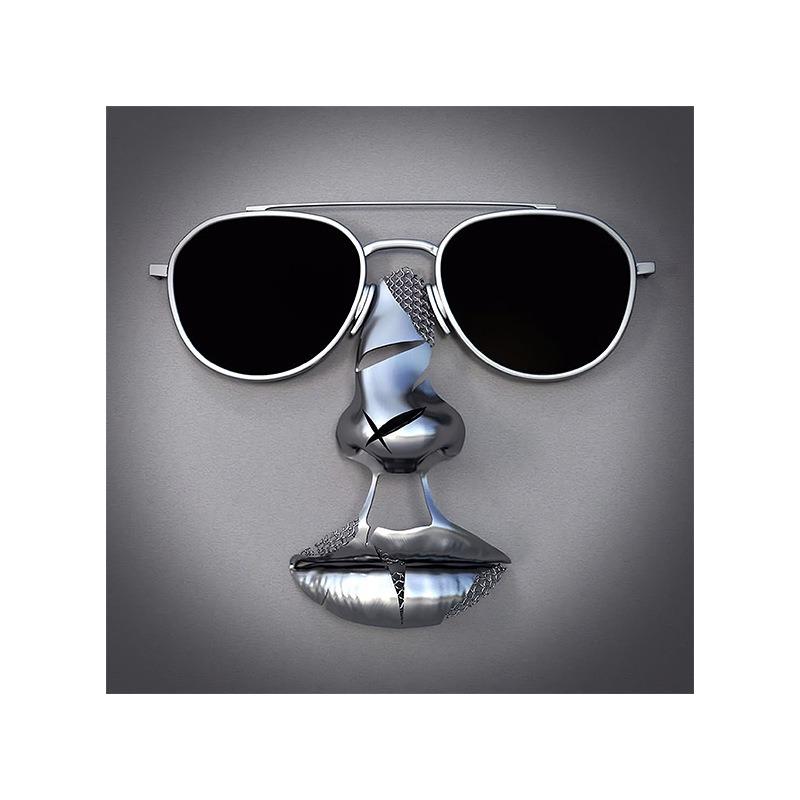 Zlatá kovová figúrka socha objíma umelecký plagát, bytová dekorácia s vysokým rozlíšením, maľba na sprej, bezrámové plátno, maľba na jadro