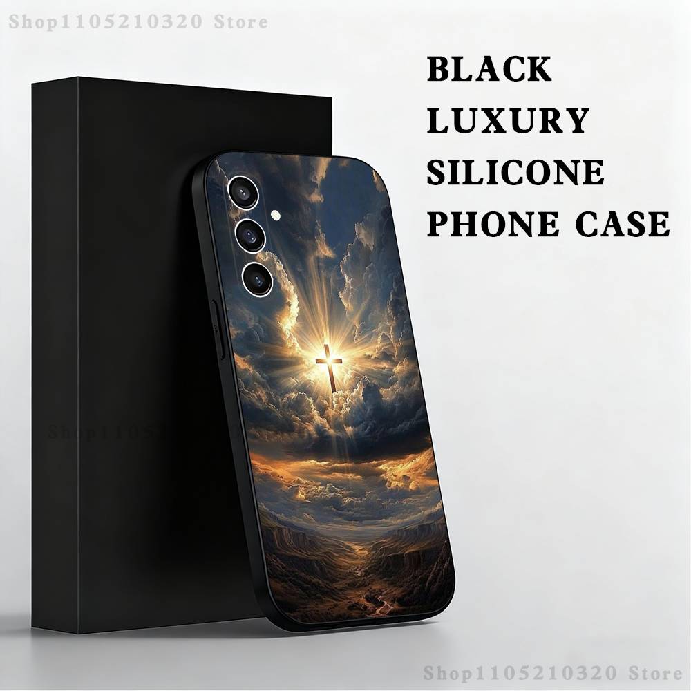 

Jesus Christian Faith Phone Case For Samsung S25,S24 Ultra,S20,S30 plus,S22 plus,S23,S30 Ultra 5G Silicone Black Shell SamsungS21