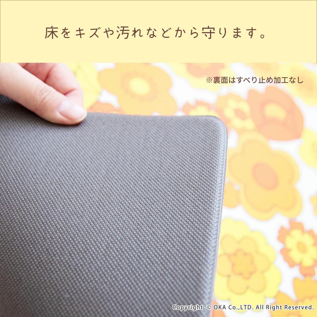 Oka Luance Kitchen 45cm x Orange Soft PVC No Washing (OKA) Mat, Approx. 180cm, (Showa Retro, Wipeable, Vinyl, Required)