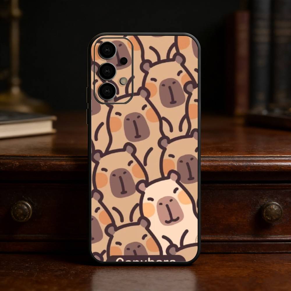 

Cute Capybara Groundhog phone Case For Samsung S25,24,21,22,23,30,Ultra,20,Plus,Fe,Lite,Note Soft Black Cover Samsung S22plus5G