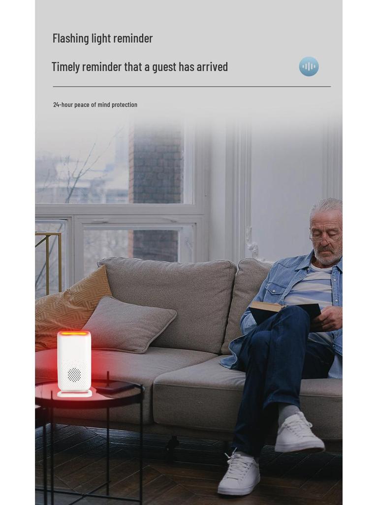 Wireless Emergency Call Button for Elderly - Home Doorbell with Flashing Light & Vibration Alert