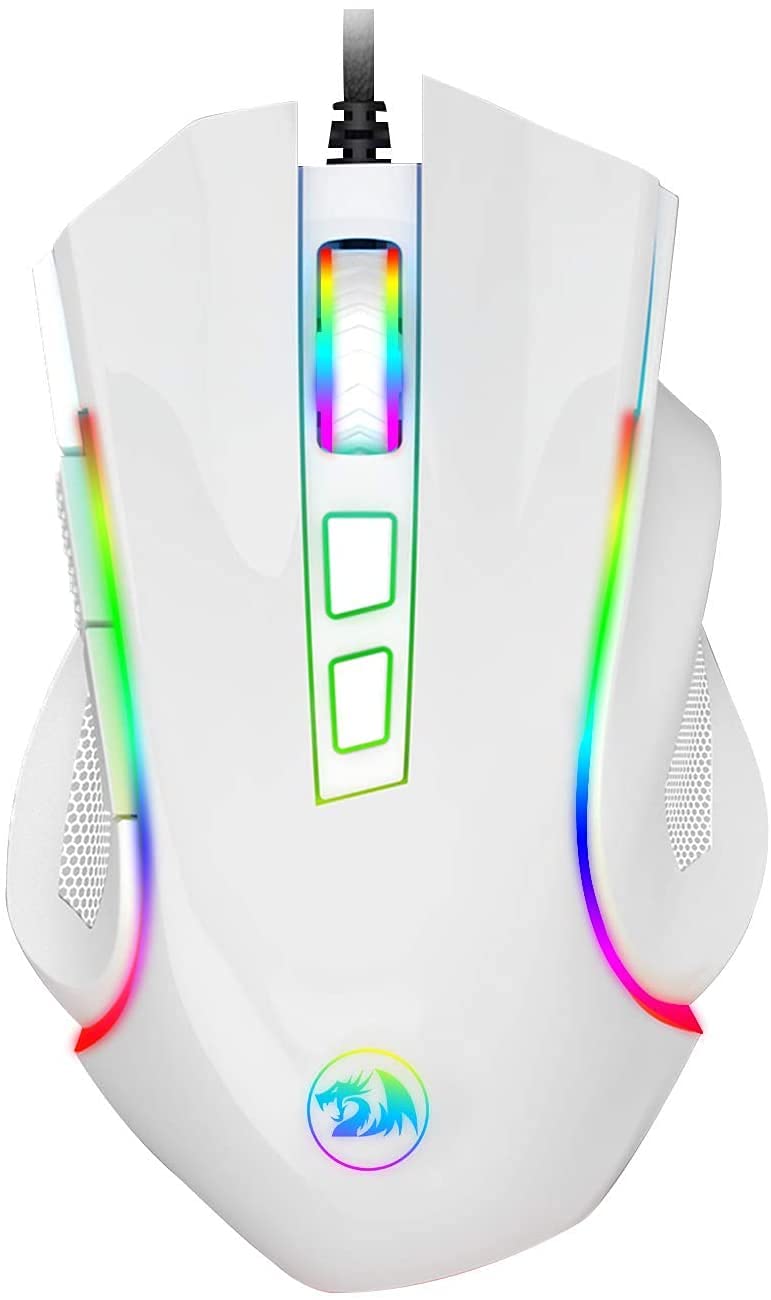 

Redragon M602 RGB Wired Gaming Mouse RGB Spectrum Backlit Ergonomic Mouse Griffin Programmable with 8 Backlight Modes Up to 7200DPI for Windows PC білий