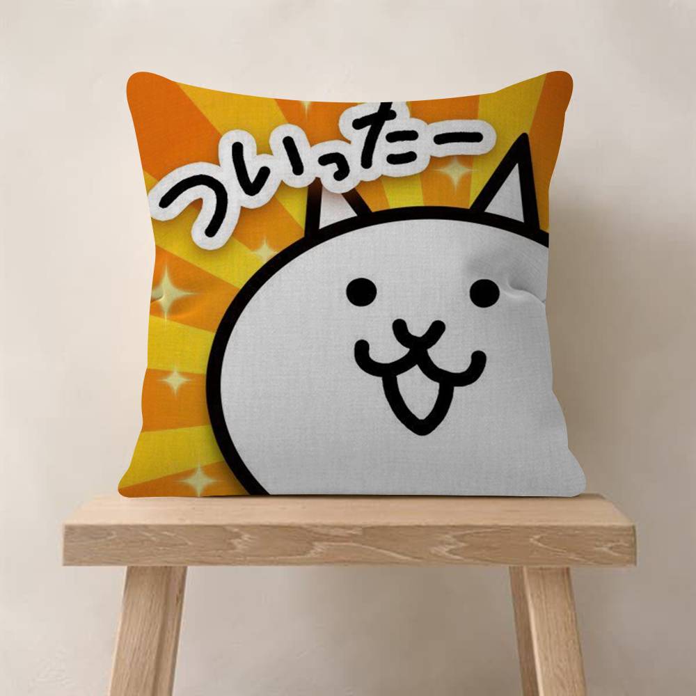 Game BBattle Cats Anime  Cushion Cover Car Throw Pillow Case For Sofa Car Christmas Gift 40x40cm 45x45cm