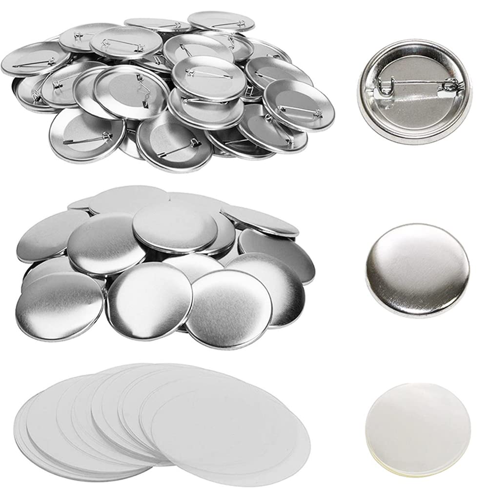 

HIRAISM Badge Parts Material Round Button Handmade DIY Set of 100 (58mm)
