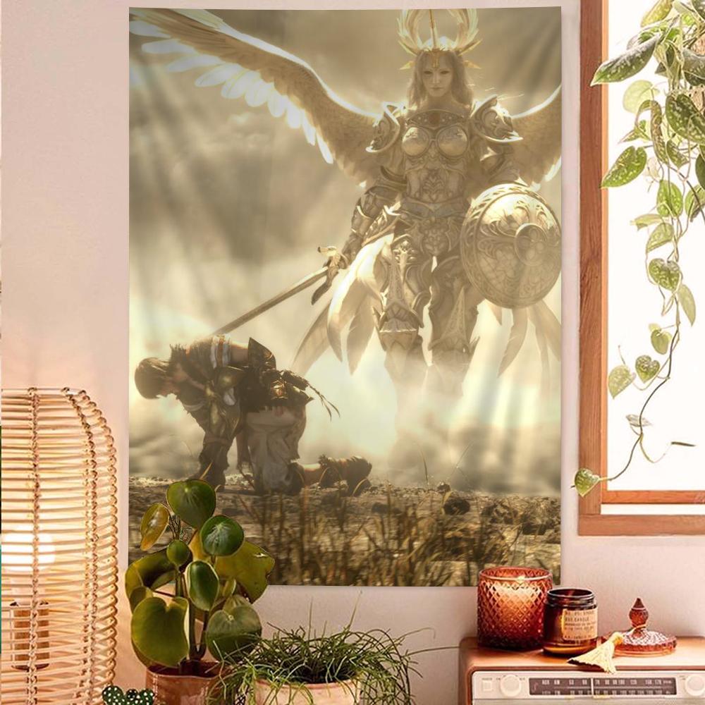 Mandala Wall Hanging Sheets Final Fantasy XIV Anime Game Colorful Tapestry Wall Hanging Bohemian Wall Tapestries