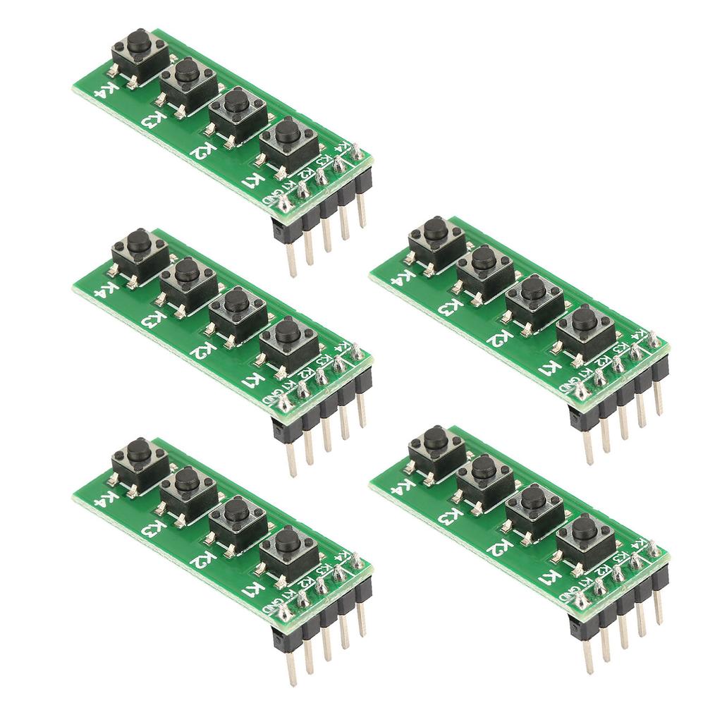 5 Pcs 4 Button Key Module Universal 4 Key Push Button Switch Module Keyboard Board for PIC PLC ARM FPGA CPLD