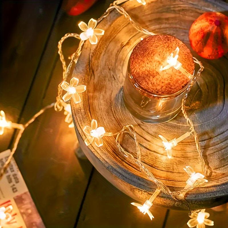 Cherry Blossom Fairy Lights, Battery Operated, Yellow Flower LED, Energy-Efficient, Plastic, for Home Garden, Wedding, Holiday, Christmas, Party, Outd