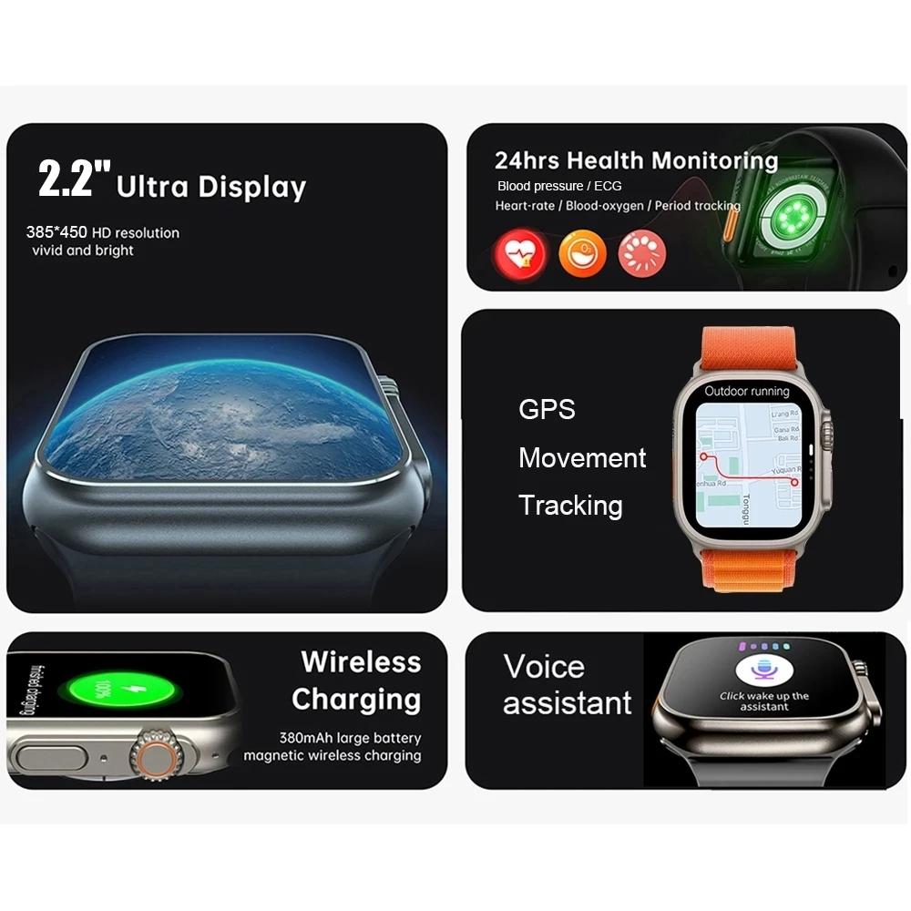 Watch 8 Ultra Smart Watch Men Gps Nfc Series8 Smartwatch Waterproof Sport Mode Fitness Wireless Charging Watch For Apple Watch