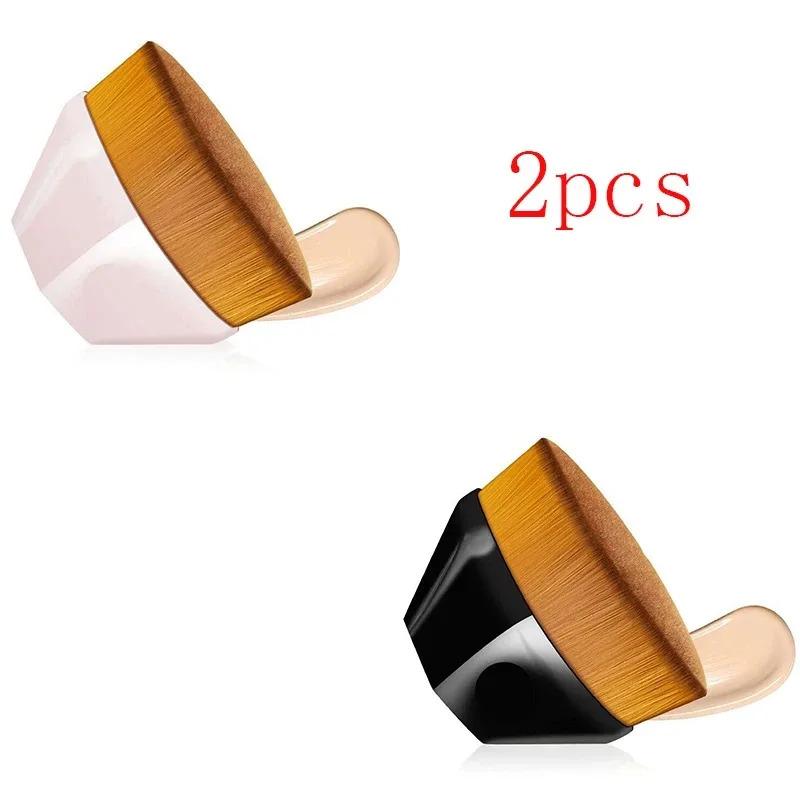 1/6pcs Hexagonal Makeup Brush, Flawless Foundation Make-Up Brush, Suitable For Liquid Makeup Brush Set, Women'S Soft Cosmetics