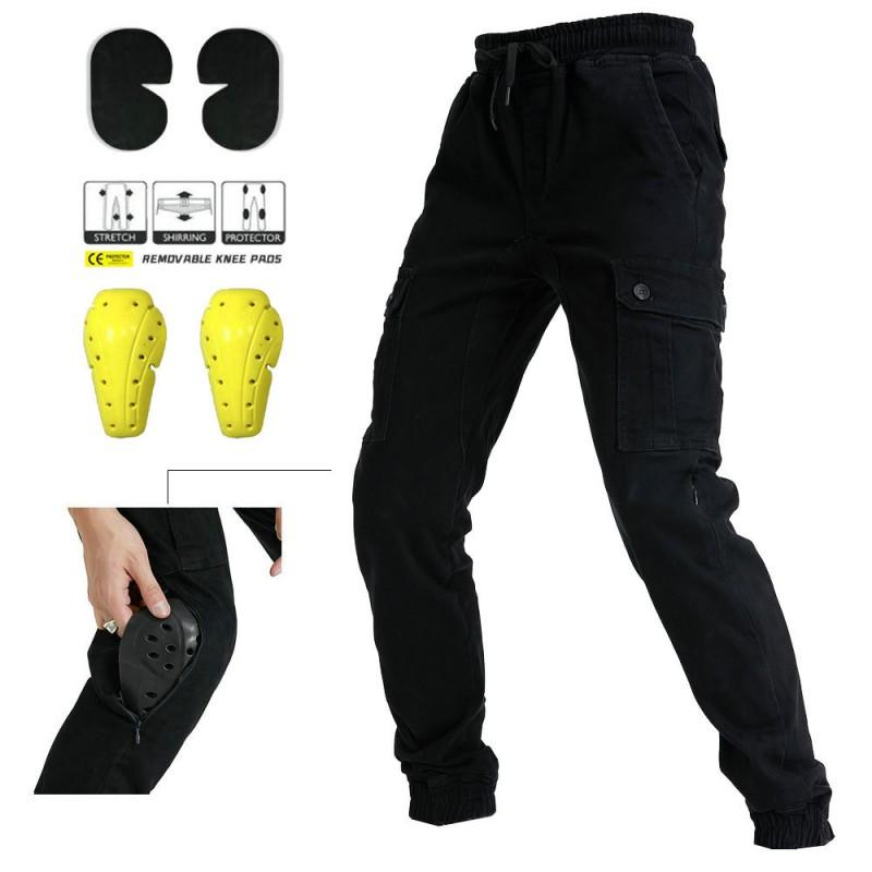 Herren Motorrad-Fahrhose Mit Knieschutz Taktisches Cargo-Design Baumwolle Outdoor Motorrad Schutzhose