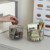 Iron Cosmetic Organizer Makeup Storage Box Luxury Desktop Small Sundries Storage Bucket Office Workstation Pen Holder Organizer