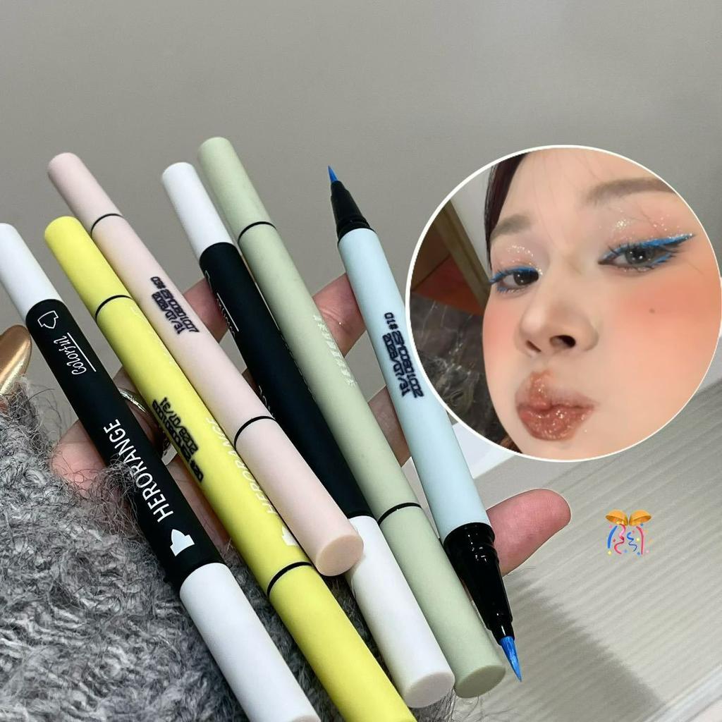 Colorful Summer Eyeliner Pen, Double-headed Natural Non-smudging Eyeliner Eye Makeup