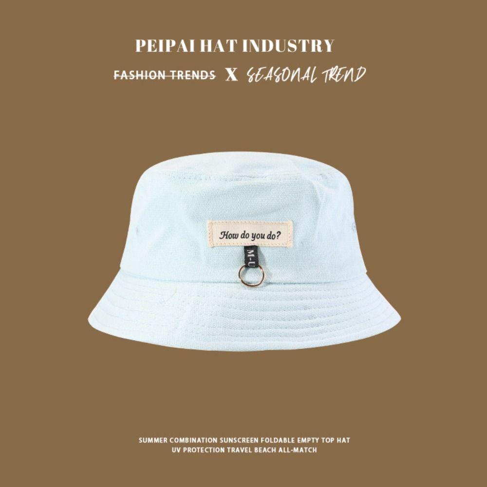 

Dome All-match Sun Cap Multi-function Student Couple Sun Hats Gifts Summer Patch Bucket Hat білий