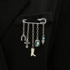 Classic Vintage Tassel Chain Brooch Lapel Pin, Shirt Collar Decor Badge, Fashion Neckwear for Wedding Banquet Party Dance