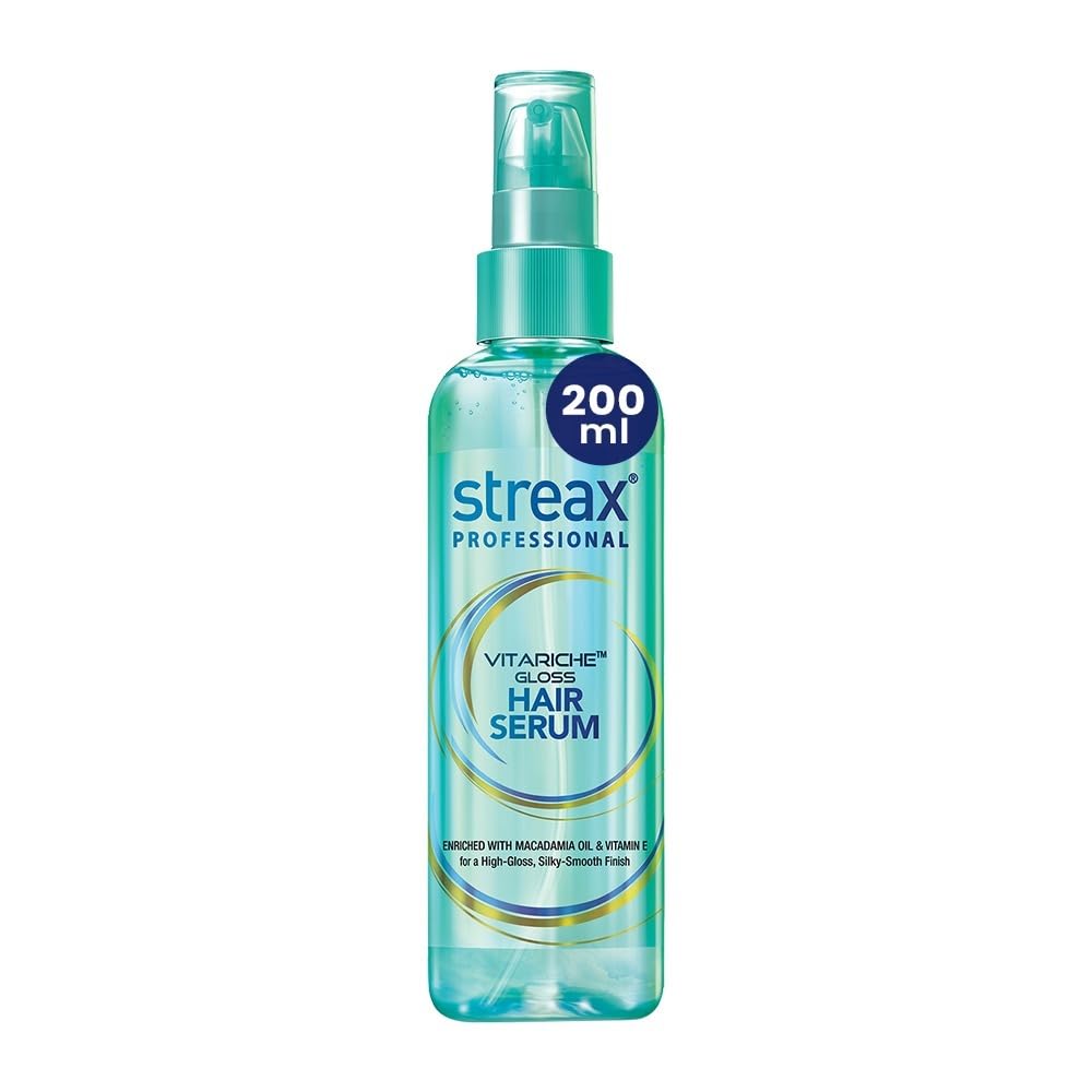 Streax Professional Vitariche Gloss Hair Serum 200ml For Dry Frizzy Hair Women Shine Smoothness