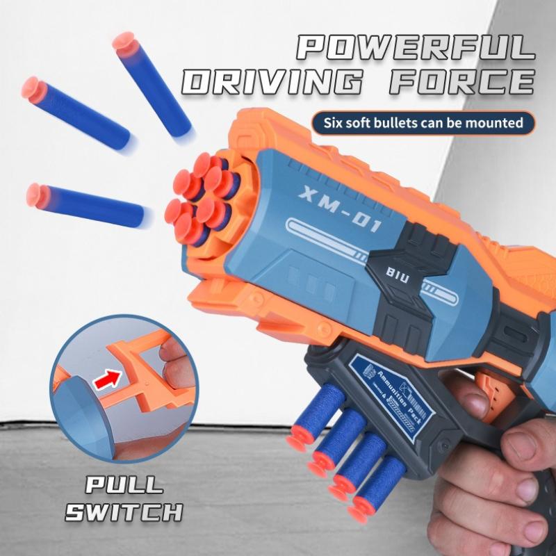 Manual Soft Bullets Toy Gun Foam Dart Launcher Safe Pistol Gun Toy Long Range Dart Blaster Boy Birthday Gift Outdoor Toy