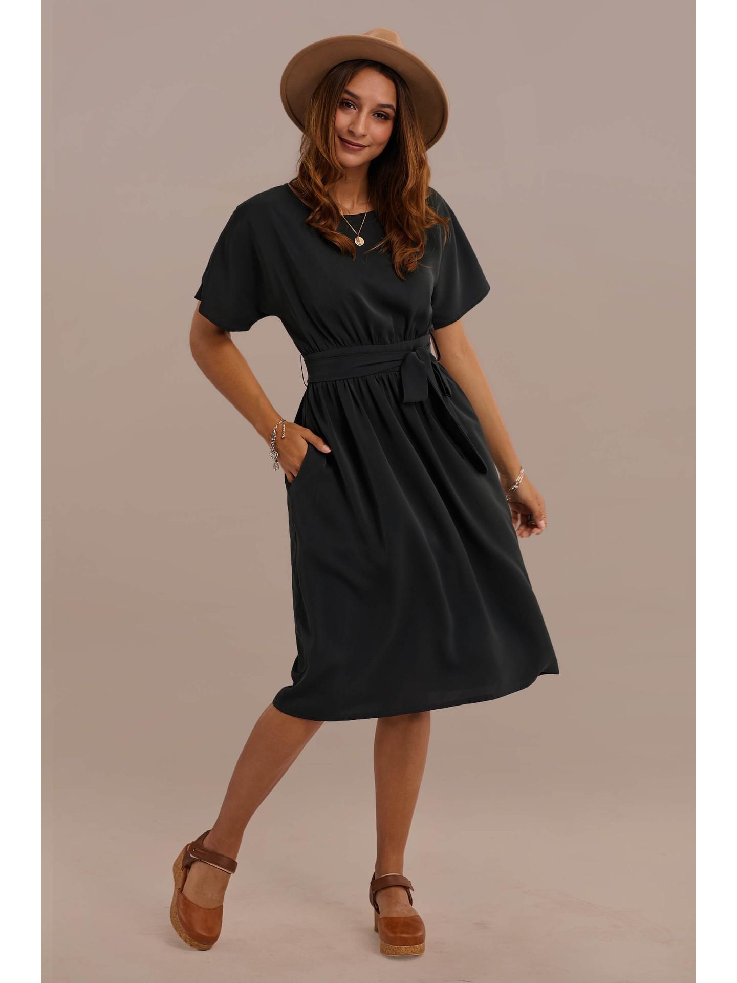 2025 Women s Elegant V-Neck Short Sleeve Summer Dress with Large Swing, European & American Style 2XL зелёный