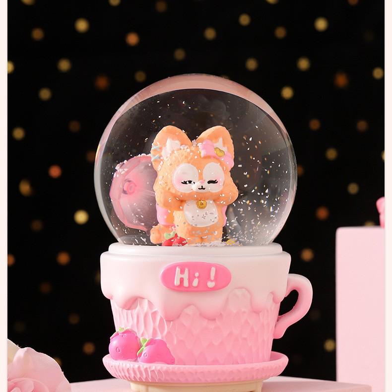 Christmas Fantasy Crystal Ball Music Box - Princess Ornament Gift for Girls' Birthdays