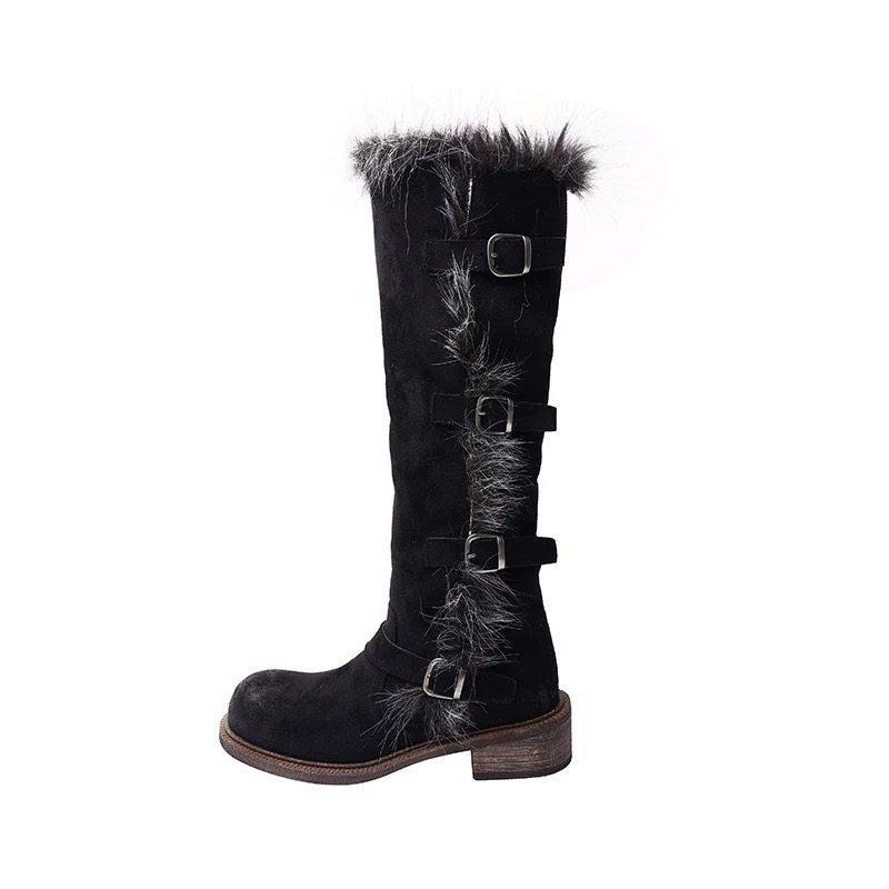 

Women s Soft Elastic Thick Sole Winter Warm Cold Padded Snow Boots Non-slip Wear Outdoor Leisure Sports Long Long Plush Cotton Boots 40 чорний