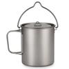 750ml Kochgeschirr-Set Ultraleichter Topf Wasserbecher Tasse mit Deckel Faltbarer Spork für Outdoor-Camping Rucksacktouren