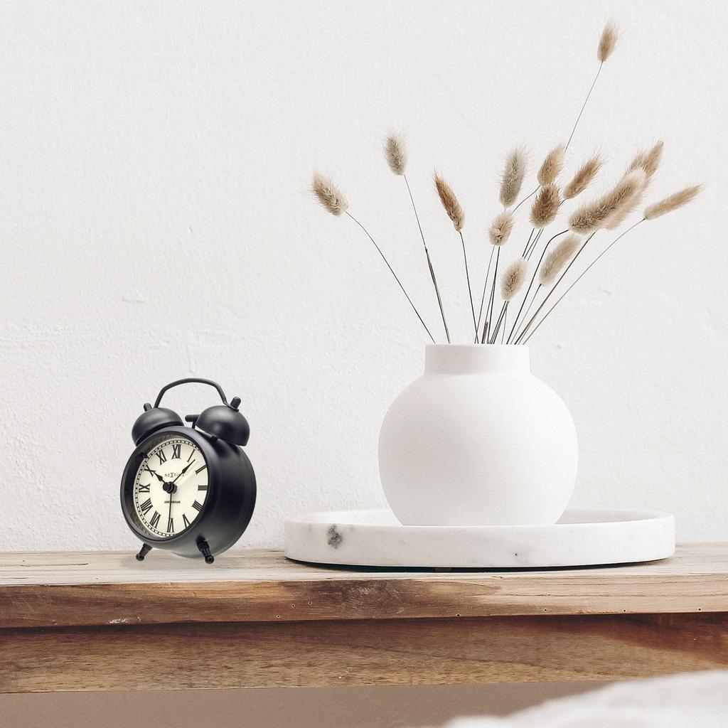 NEXTIME Table Amsterdam Small Alarm Clock, Stylish, Quiet Bell, European Design, Compact, Cool, Perfect for the Bedroom