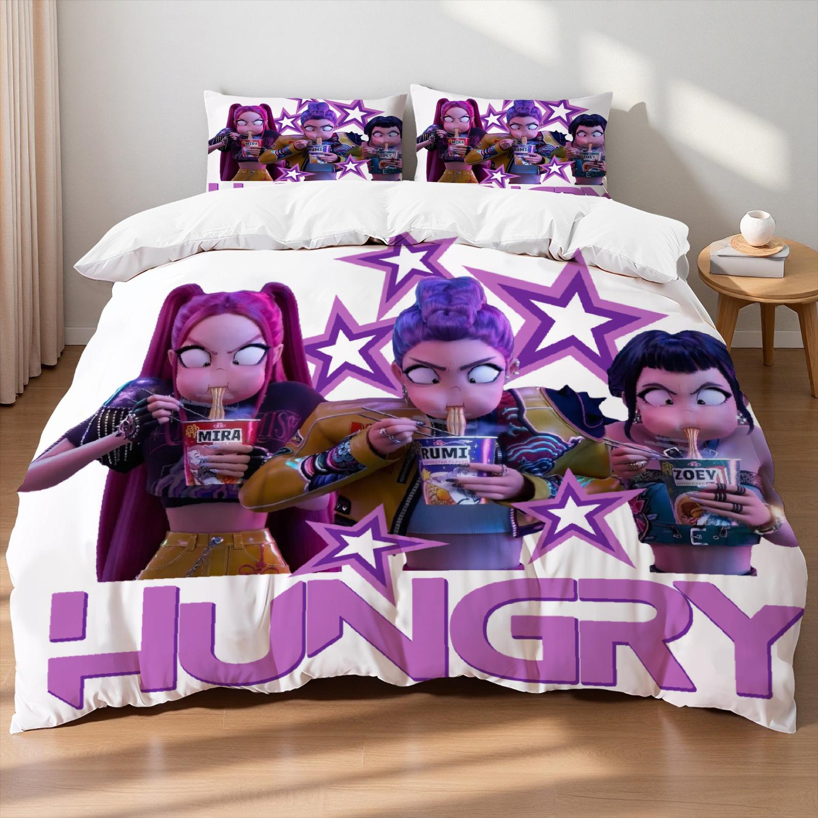 

Zoey Demon Hunters K-pop Girls Boys Group Printed Coreless Duvet Cover Multi Size Bedroom Dormitory Holiday Bedding Decoration EU Twin(135x200cm)