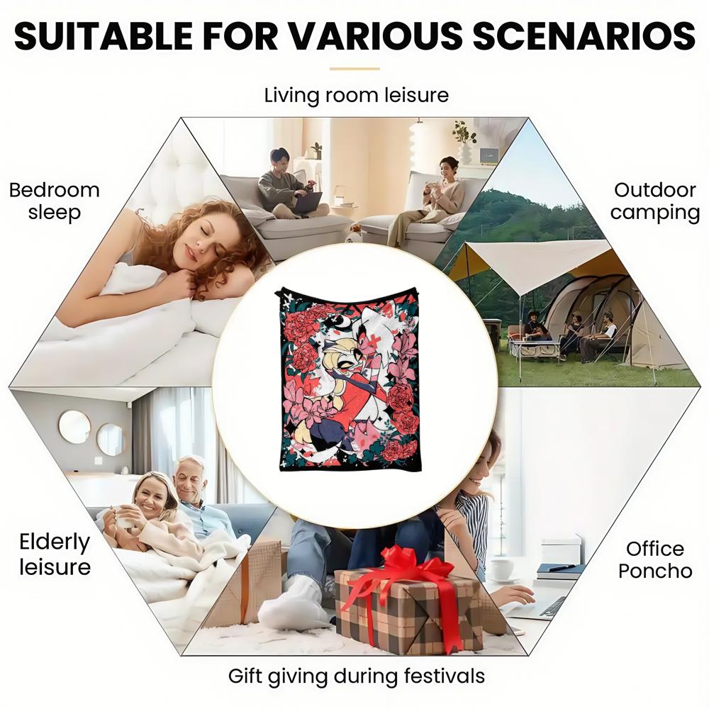 Anime thin Flannel Blanket for Bedrooms,Living Rooms,Sofas Blankets,Offices,Lunch Breaks,Picnics,blankets fluffy