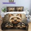Yorkshire Terrier Pattern Bedding Home Decoration Birthday Gift (1 * Duvet Cover + 2 * Pillowcase, Without Core)