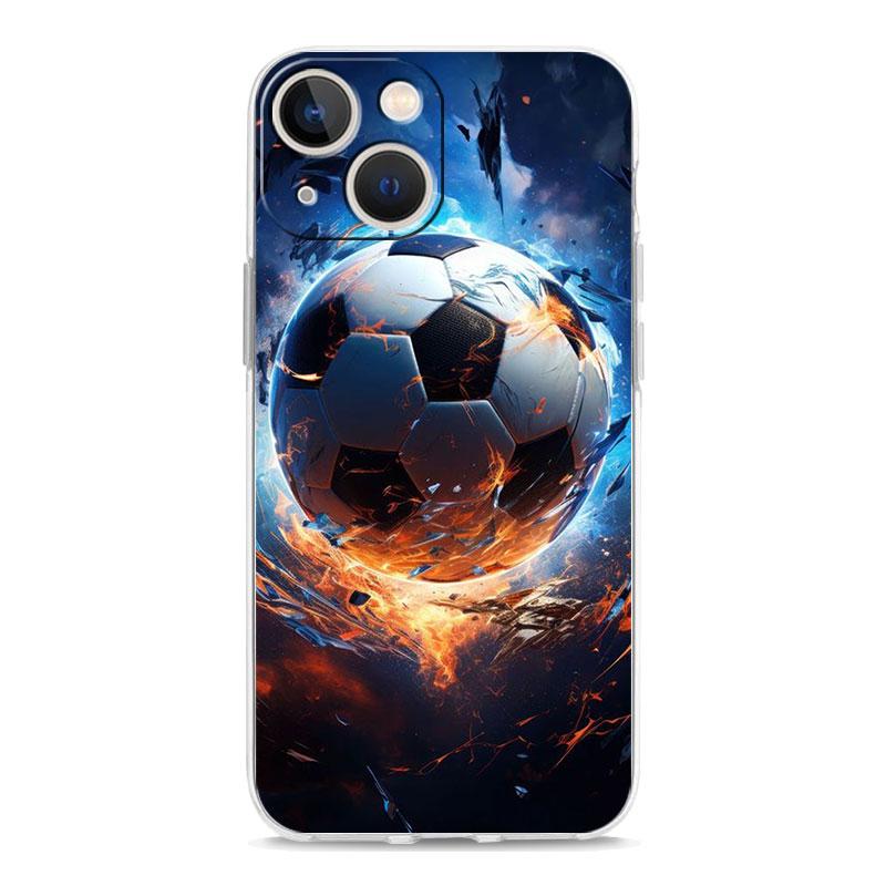 Phone Case For iPhone 18 15 14 13 12 Mini 11 Pro Max XS X XR 7 8 Plus Clear Silicone TPU Cover Football Passion Soccer Ball