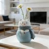 1/2 Stück Keramik Katze Blumenvase Moderne Kätzchen Blumen Stifthalter Behälter Haus Büro Tischmittelstück Dekorativer Blumenpflanzen Vasen