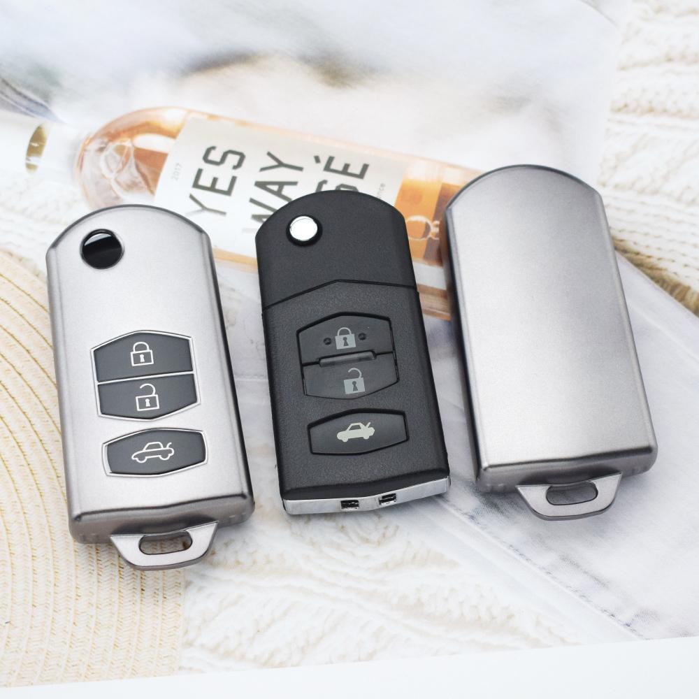 3 Buttons TPU Key Holder For Mazda 2 3 5 6 CX7 CX9 RX8 MX5 MPV Demio Car Key Cover Case Remote Shell Fob Bag Protector
