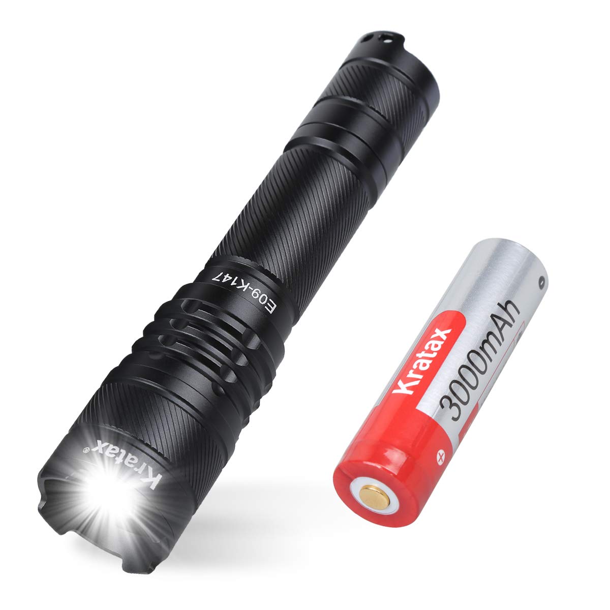 

Kratax Powerful Zoom Powerful LED 835 5 Dimming Power Disaster Includes One 3000mAh Rechargeable Powerful Bicycle Light with Flashlight, Light,