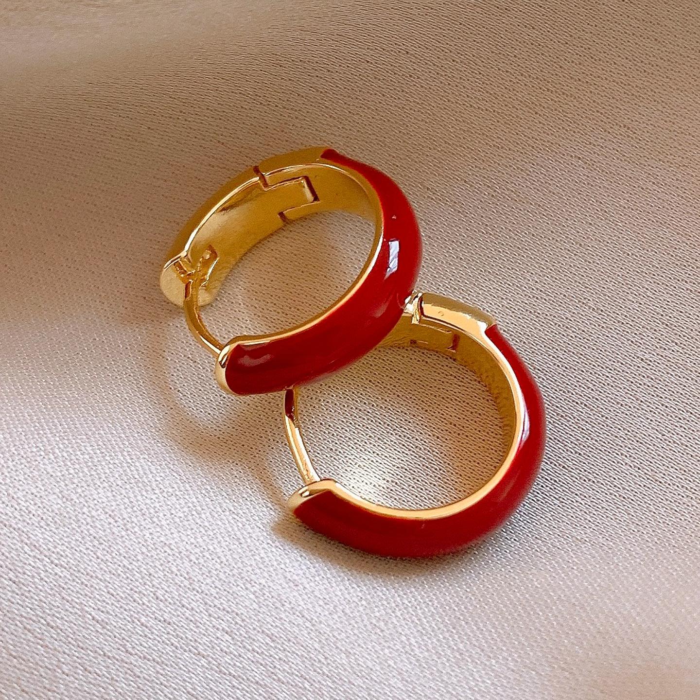 Французские ретро простые круглые серьги-капельки масла, серьги-пряжки для ушей, универсальный дизайн, нишевые