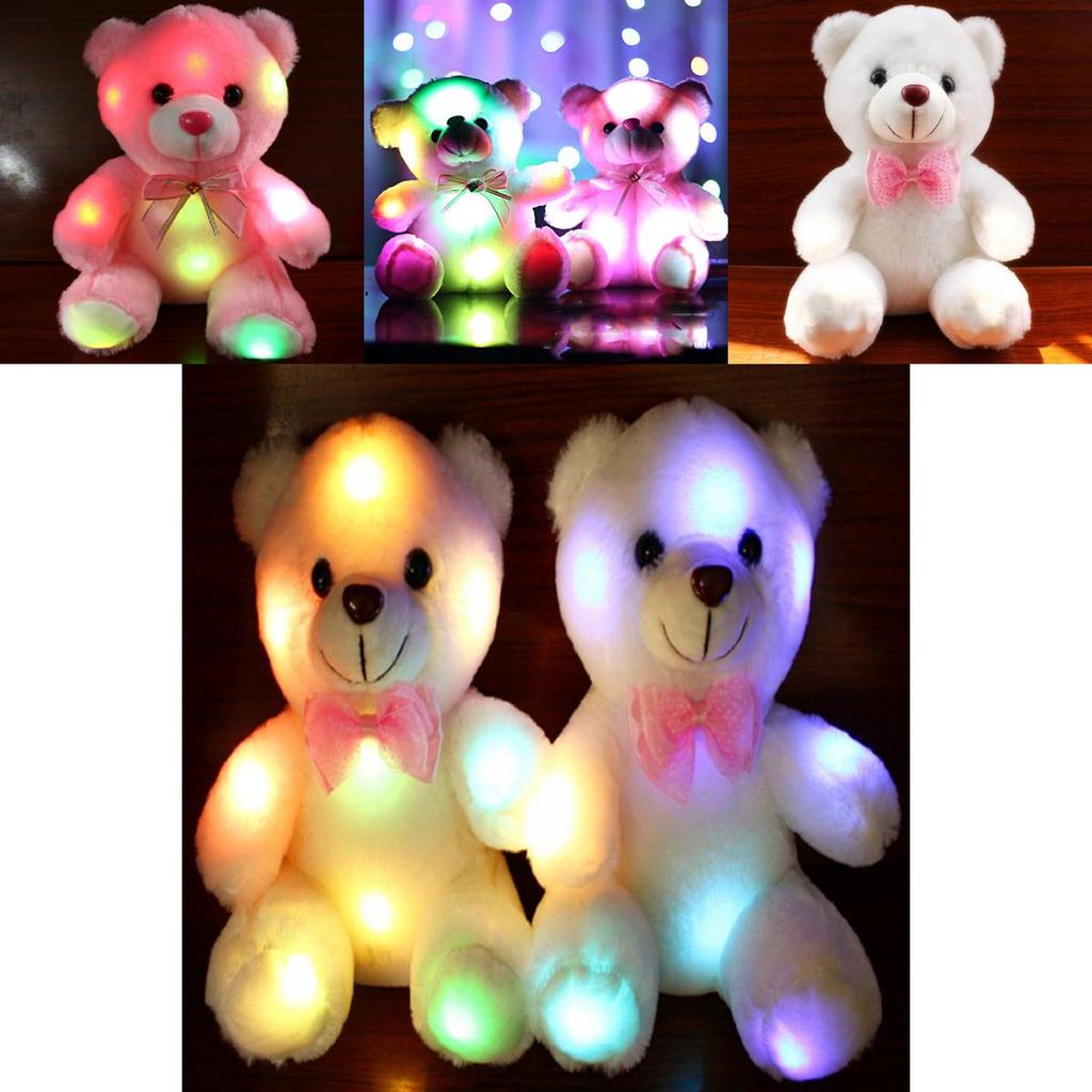 Adorable Small Led Flash Teddy Bear Plush Hug Toy Perfect Baby Girls Gift