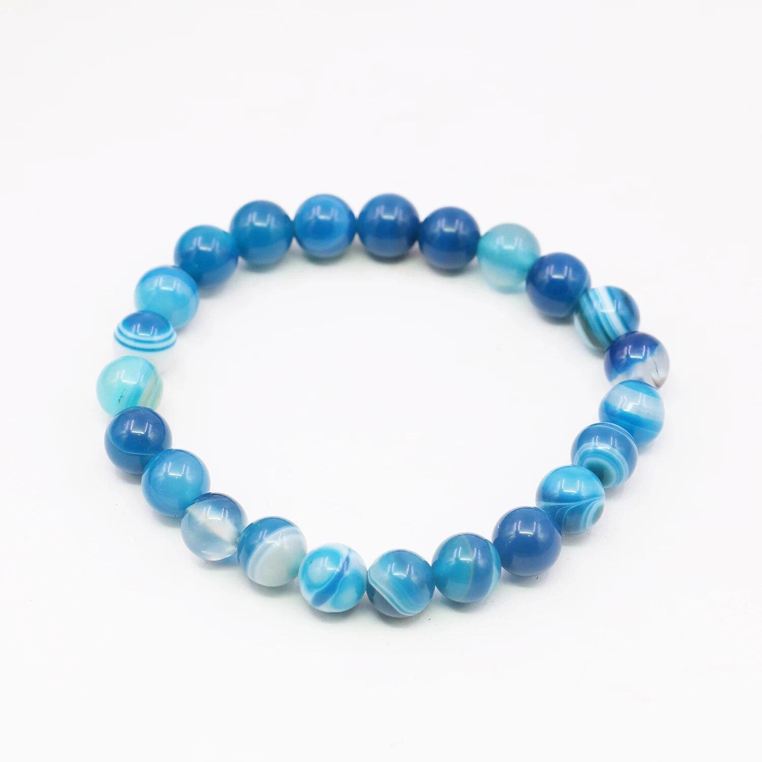 

8 мм натуральный полосатый агат, круглые бусины, камень, браслет на удачу, разноцветный нефрит, драгоценный камень, ручная работа, подарки для женщин/девочек, дизайн ювелирных изделий