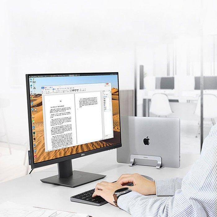 Support Ordinateur Vertical en Aluminium UGREEN - Largeur Réglable - Découpe Réservée - Refroidissement Amélioré