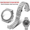 Für Casio Farmhouse Oak GA-2100 GA-2110 GA-B2100 Modifiziertes Edelstahl-Armband Metallgehäuse Lünette GM2100 Armband 16mm