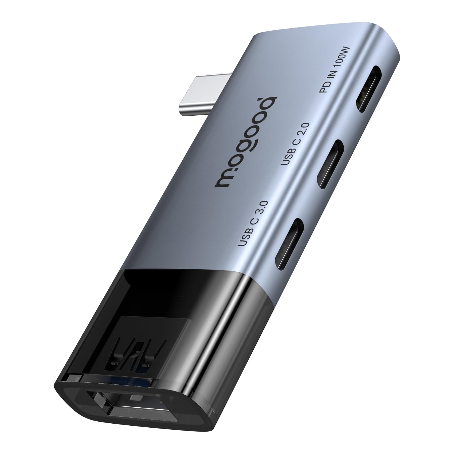

MOGOOD USB C Хаб Подходит для ноутбука USB C Многопортовый адаптер Шунтовый Мини-хаб PD 100W Совместим с MacBook Dell XPS Quest 3 4-в-1 Тип C Тип C серый