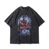 Heavy Cotton American Hip Hop Trendy Brand Retro Printing Washed Old Short-Sleeved T-Shirt Men'S Vintage