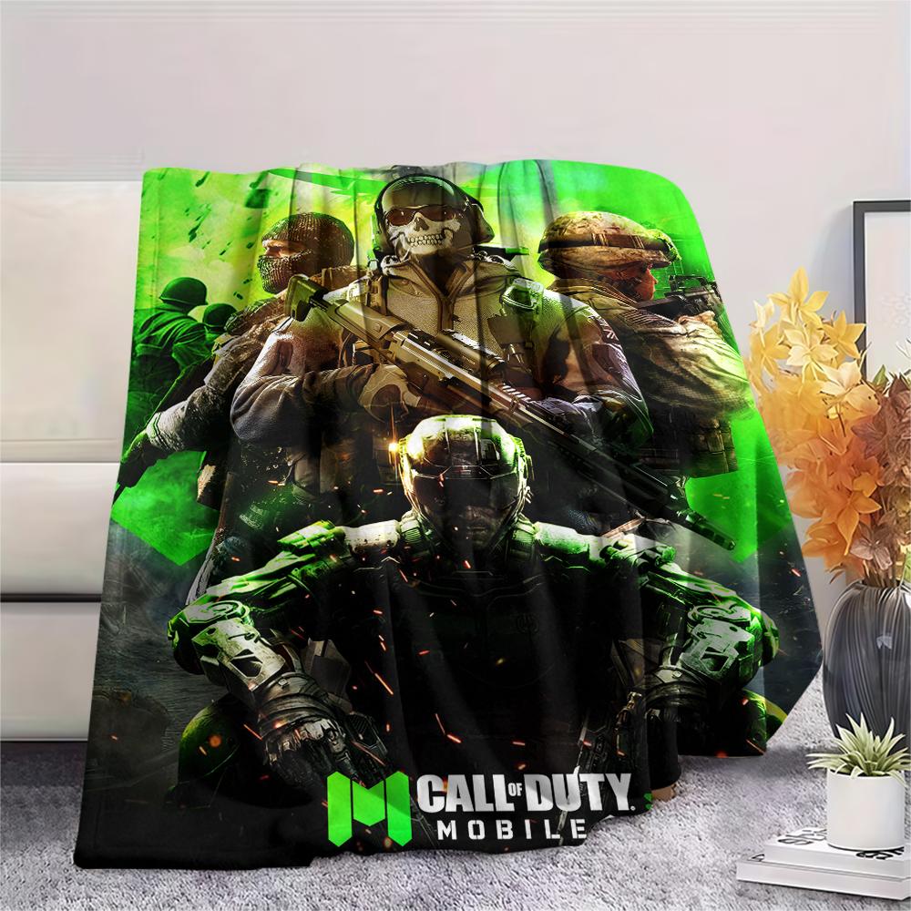 1Pc Call Duty Print Flannel Blanket, High Quality Comfortable for All Seasons, Home Decor, Warmth and Comfort, Perfect for Christmas Gifts