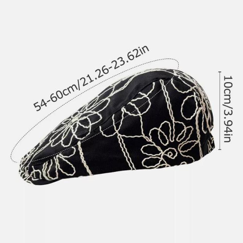 Embroidery Flower Beret Hats Spring Autumn Female Trendy Camellia Painter Caps Woman Vintage Beret Sun Hat Flat Cap Y2k 2024