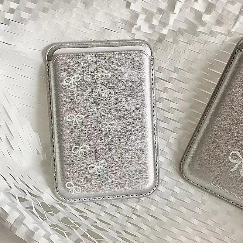 Süßer Schleifen-Schmetterling Perlen Handy-Rückseite Kartenetui Für Ausweis Bankkarte Für Magsafe Für iPhone Handy-Kartenhalter Halterung