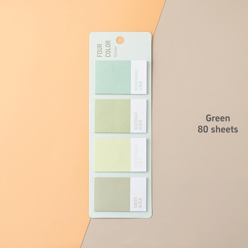 1/4 pièces Notes autocollantes dégradées de couleurs douces, étiquettes carrées, bloc-notes autocollant, agenda